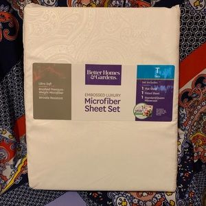 BHG White Twin Sheet Set